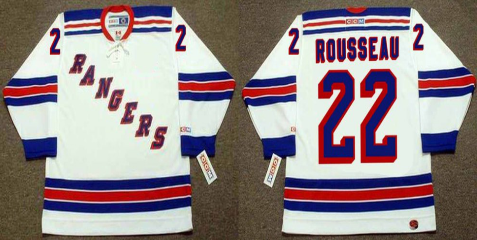 2019 Men New York Rangers #22 Rousseau white CCM NHL jerseys->new york rangers->NHL Jersey